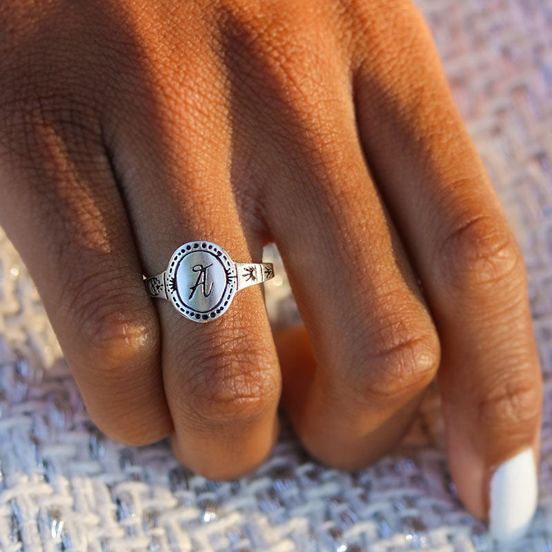 Men's Diamond Accent Initial Ring (1 Initial) | Zales
